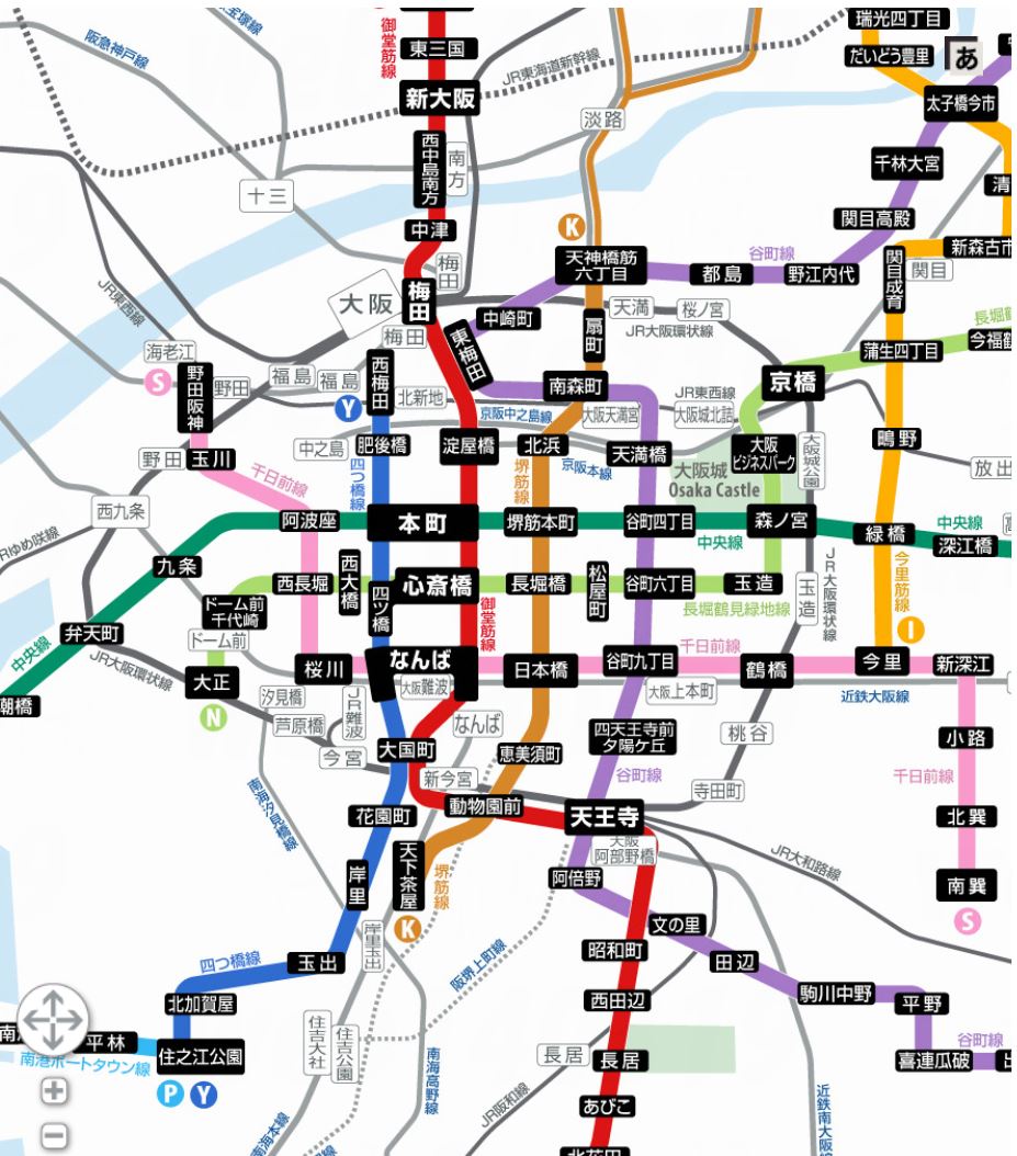大阪地鐵路線圖